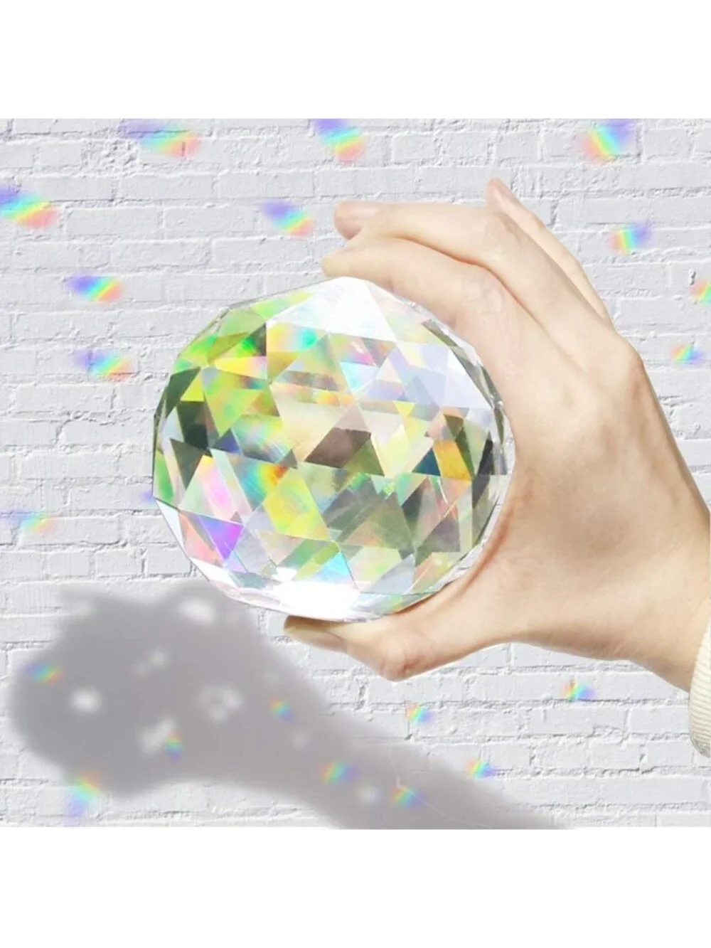 Clear Crystal Ball Prism Suncatcher - Rainbow Maker for Home, Office & Garden